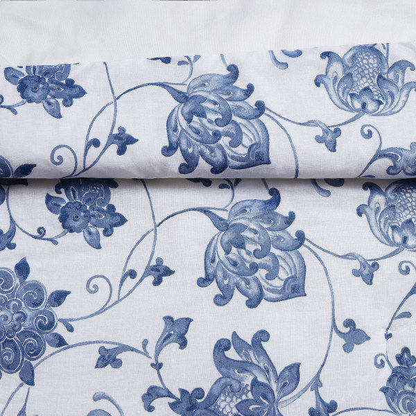 Ensemble d'édredon en coton bleu Estate, Édredon double/grand et 2 taies décoratives