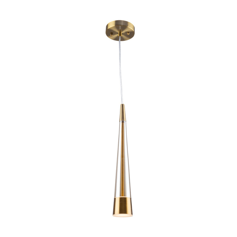 Luminaire suspendu 1 lumière Sunnyvale, Laiton
