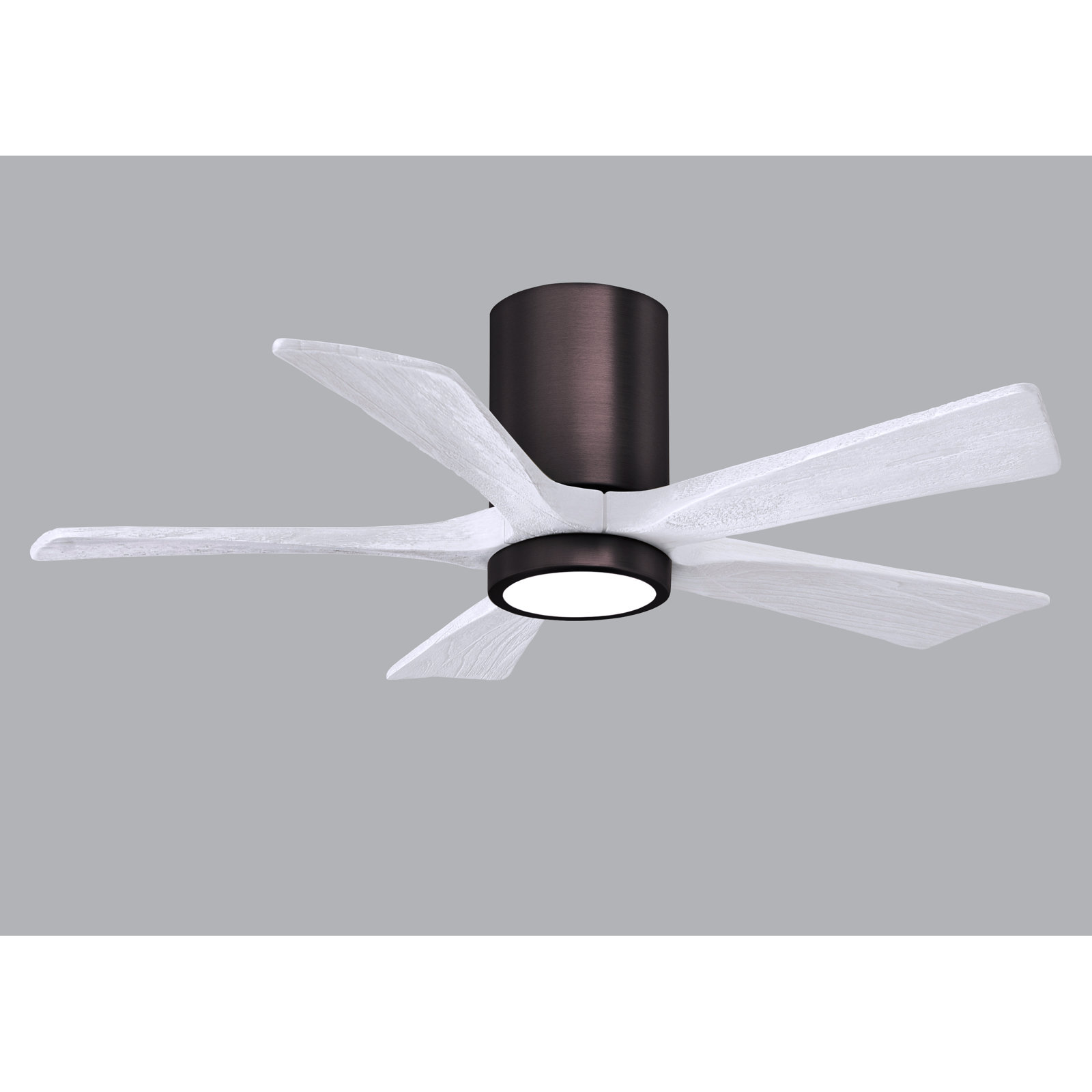 Irene Ceiling Fan with LED Light Kit, Brushed Bronze, 42", Matte White