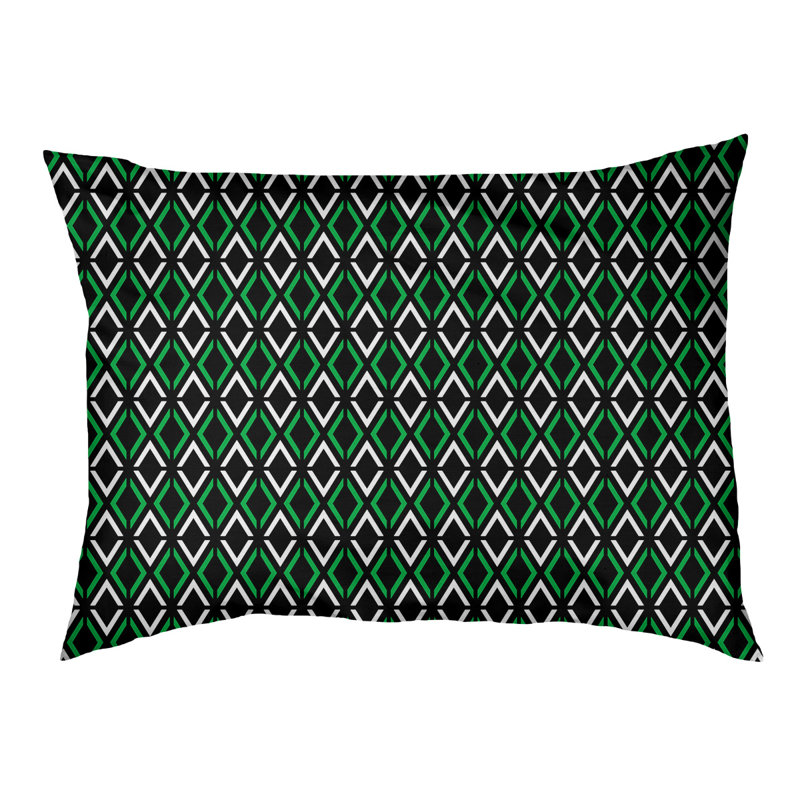 Coussin Byrge, Très grand (l 52 po x P 42 po x H 17 po), Noir / Vert