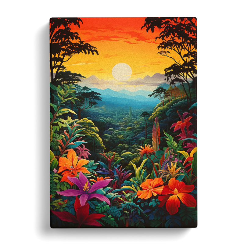 Jungle Colour Field No.3 - Wrapped Canvas, 60cm H x 40cm W x 3cm D