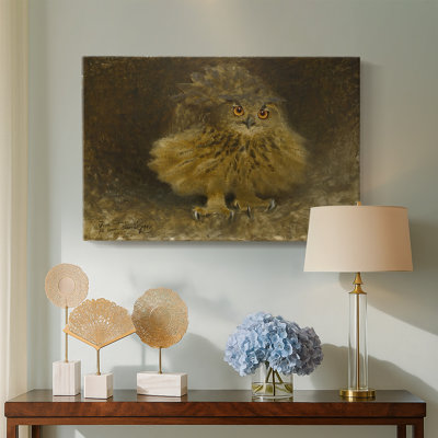 Eagle Owl (Berguv)-Bruno Liljefors-Gallery Wrapped Canvas-1895