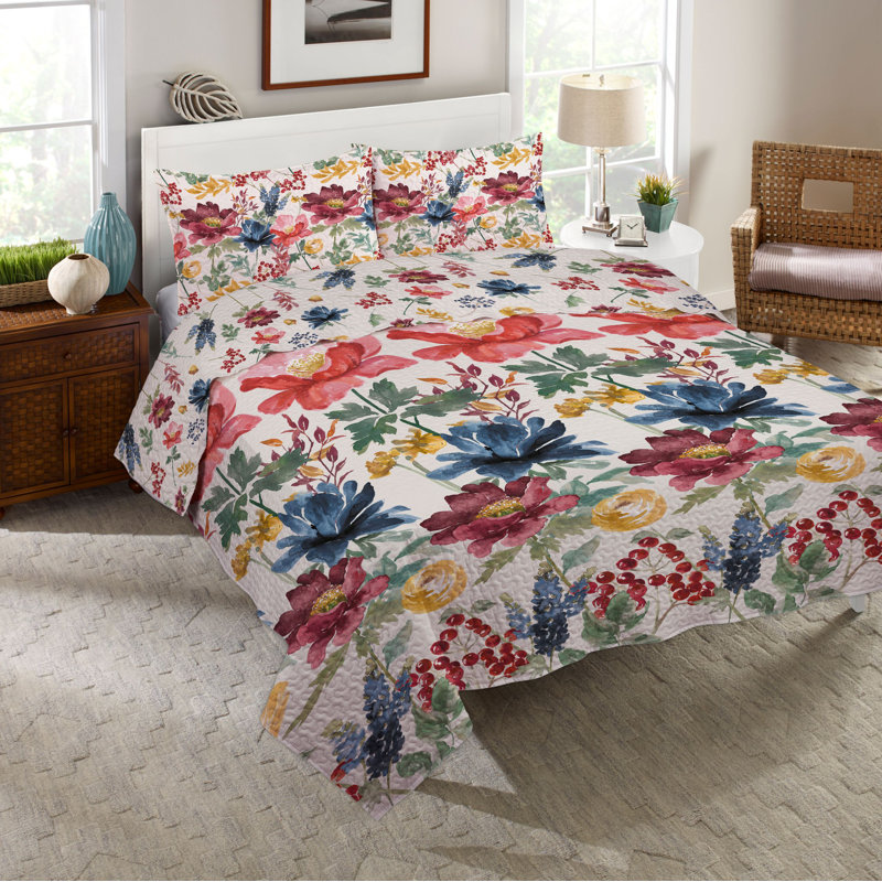Watercolor Fall Reversible Quilt Set, Twin