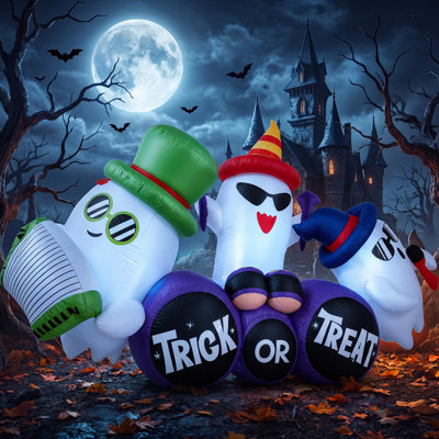Ensemble de bandes gonflables 8 pi avec 6 lumières DEL Halloween - Décoration de jardin extérieur effrayant pour jardin, pelouse et porche | Résistant aux intempéries et facile à installer