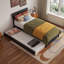 Norla Twin XL Wood Platform Bed with Footboard and Twin XL Trundle, White-113674725-113674728