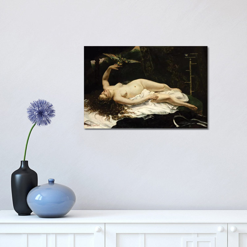 Woman with a Parrot, 1866 1 Piece Wrapped Canvas Painting, 30.48cm H x 45.72cm W x 1.91cm D