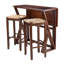 Ensemble de salle à manger 3 pièces Zachariah en bois massif brun noyer, H 36,22 po x l 39,37 po x P 31,23 po-1683679481