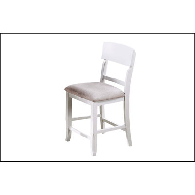 Ensemble de 2 chaises de salle à manger antiques à dossier échelle blanc et confortables en tissu pour les salles à manger modernes et élégantes