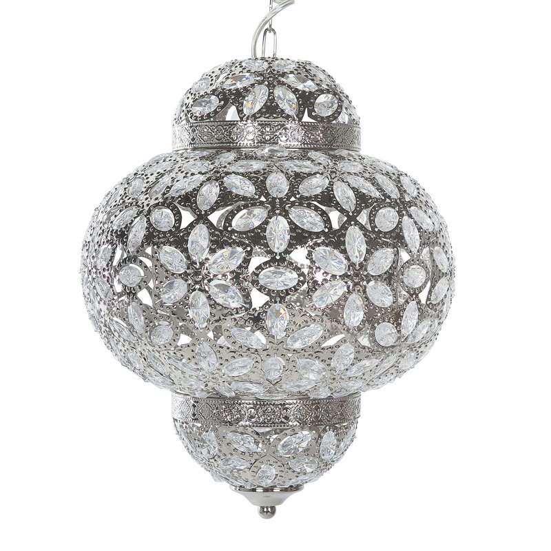 Khalili 1 - Light Silver Crystal Pendant