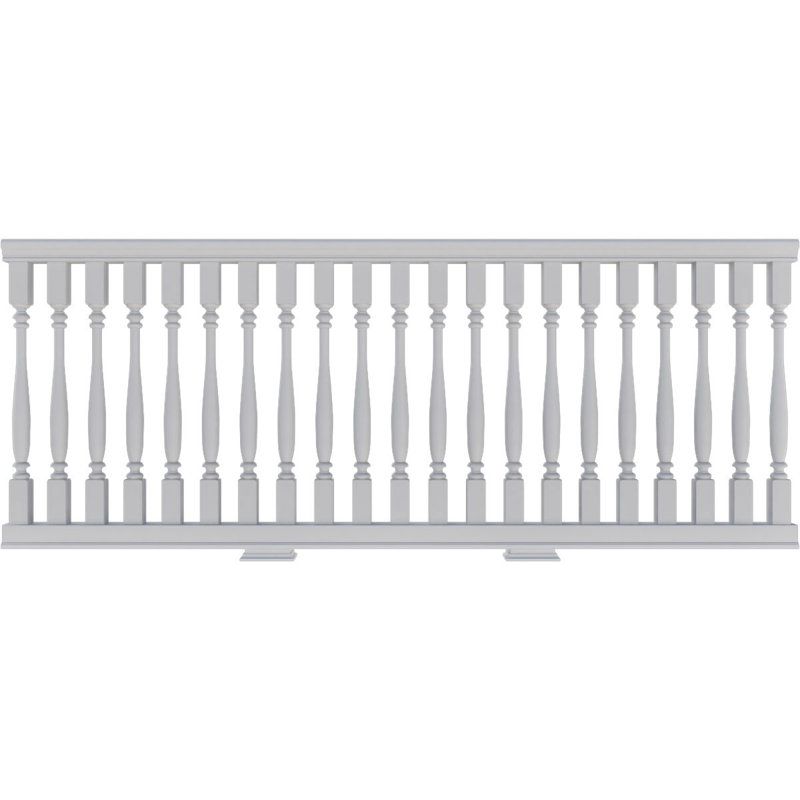 Ensemble de garde-corps à balustrade non assemblé Endyathane 500 Series Amy, hauteur totale de 28 po x L 7 pi. L'ensemble comprend (16) balustres Amy de l 2 1/2 po x H 20 po, (1) rail supérieur de L 84 po, (1) rail de 84 po L Rail inférieur, (2) trousses d'installation de rail et 1 bloc de support