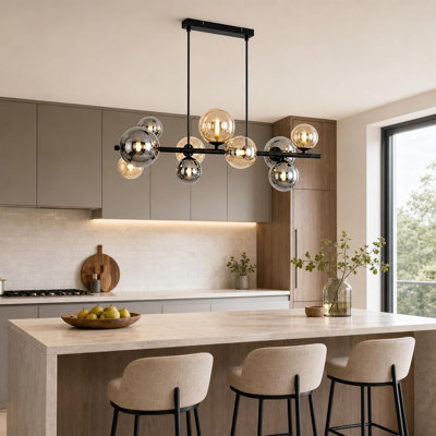 10-Light G9 Black Kitchen Island Pendant