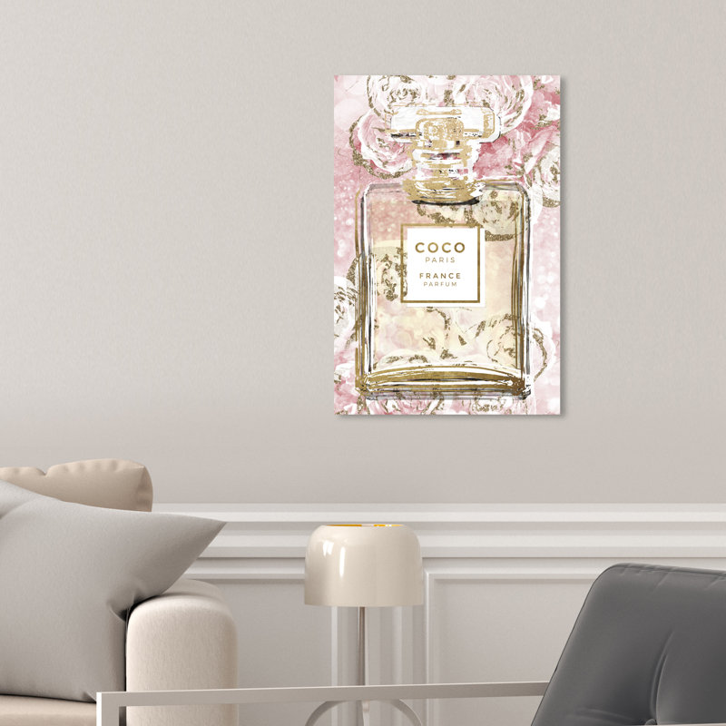 " Floral French Perfume ", 45" H x 30" W, Wrapped Canvas, No Frame