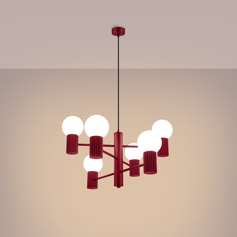 Wynnwood 6 - Light Chandelier, Burgundy