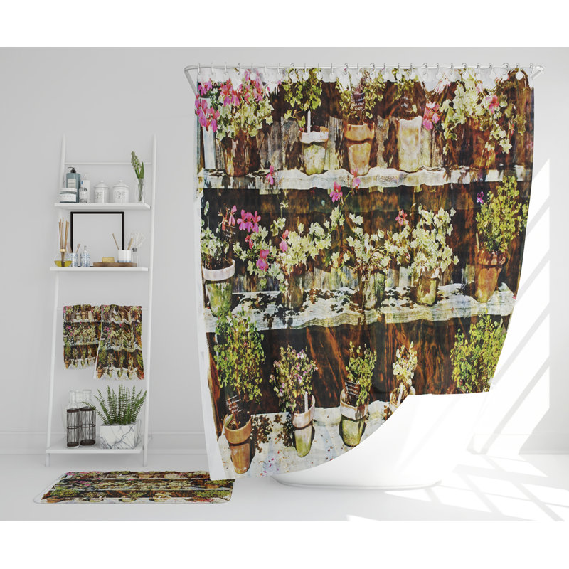 Nayome Polyester Shower Curtain Set