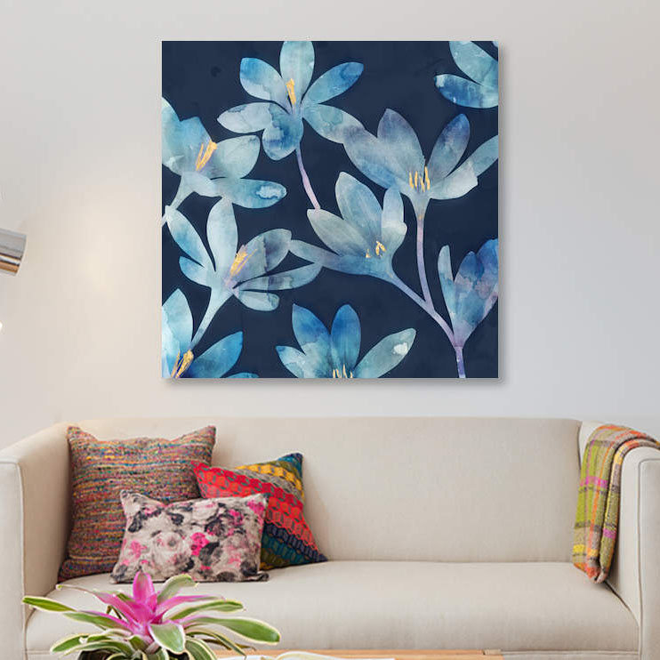 « mystique blue ii », impression sur toile, H 26 po x l 26 po x P 1,5 po