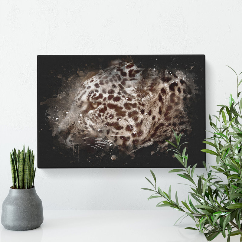 Jaguar Paint Splash - Wrapped Canvas, 35cm H x 50cm W x 3cm D