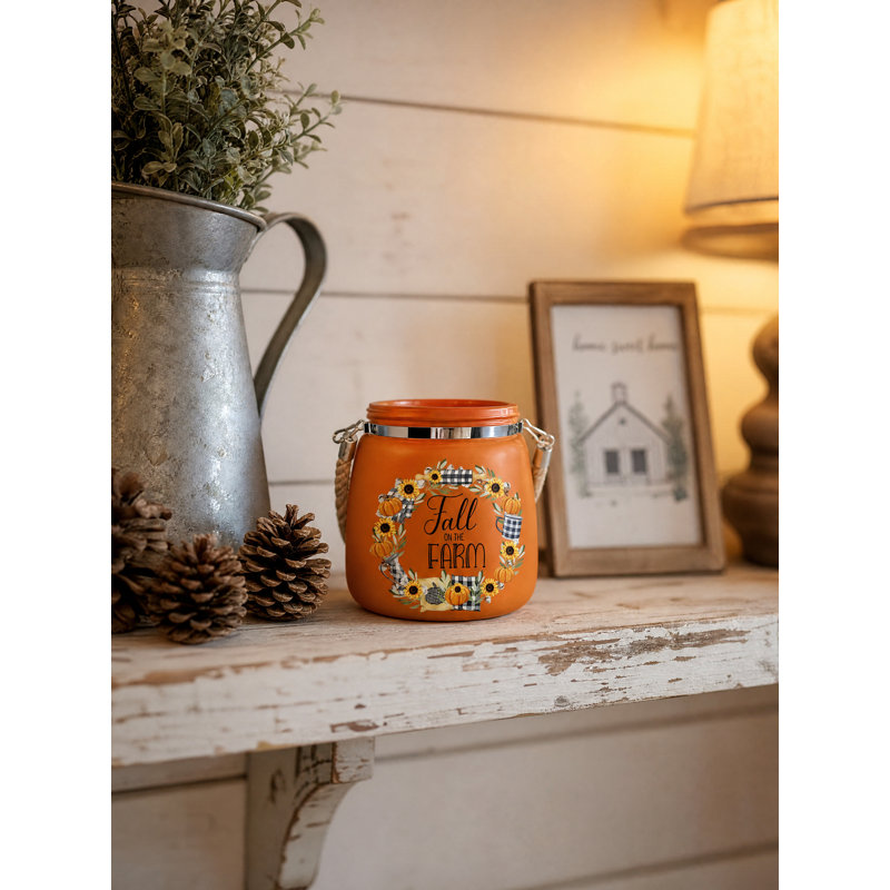 LED Harvest Glass Jar - Farm