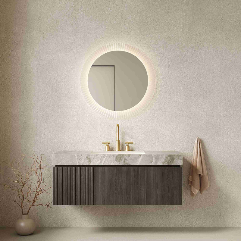 Meuble-lavabo mural, Espresso, Gris clair