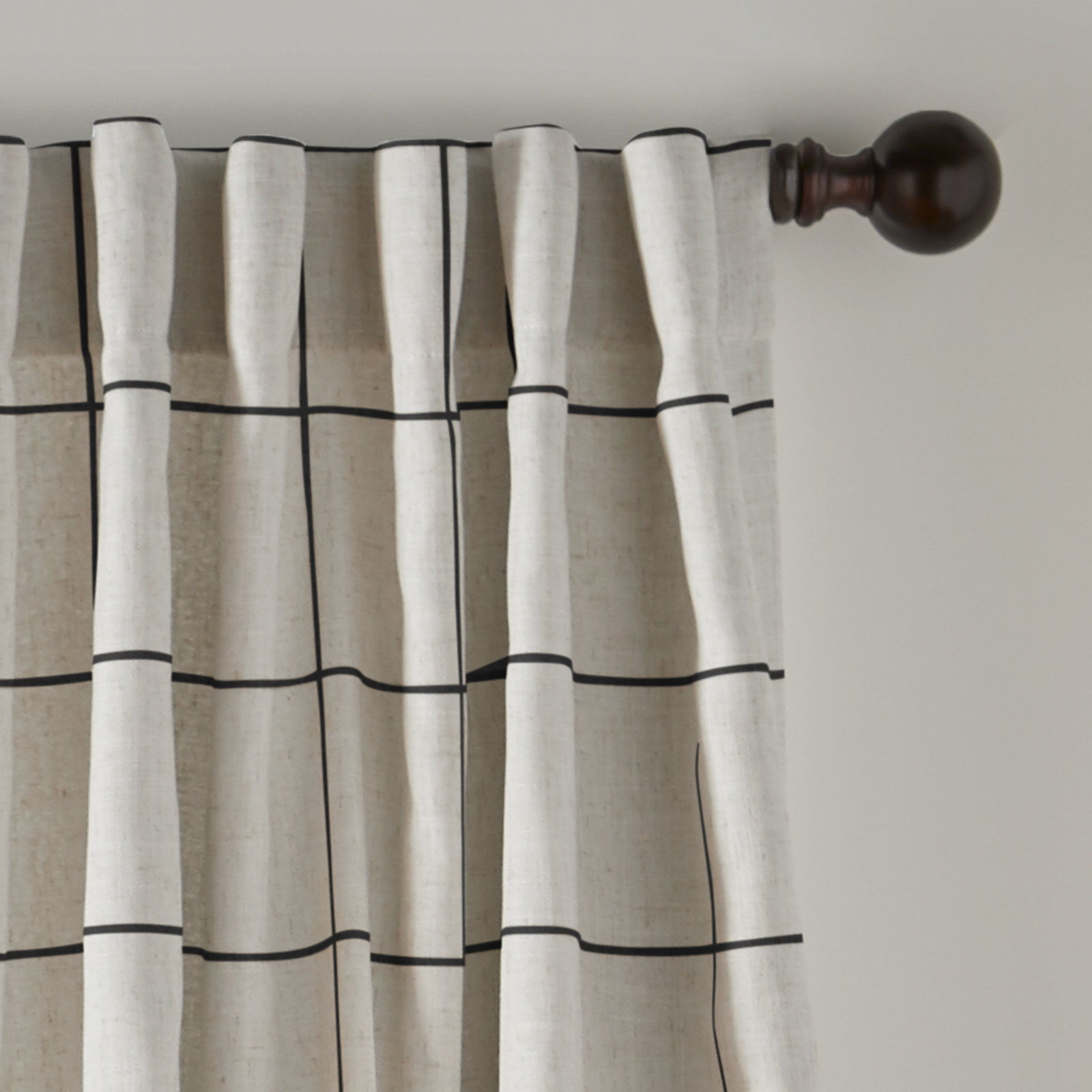 Laurene Blackout Curtain Panel, Black, 52" W x 108" L
