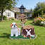 Charmante statue de jardinière en forme de lanterne solaire pour chien, parfaite pour la décoration extérieure et l'éclairage nocturne.