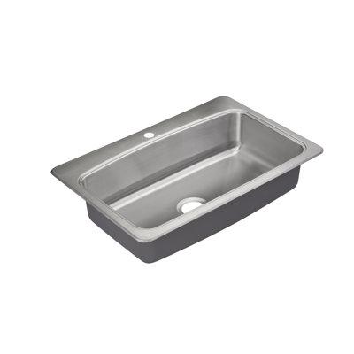 32.9375'' L Single Bowl Stainless Steel Kitchen Sink
