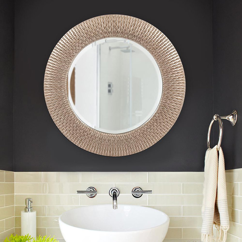 Miroir mural Denville, Argent brossé / or, 32 po