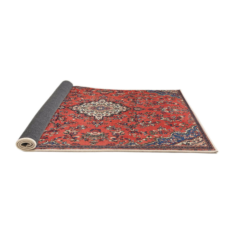 Tapis oriental rouge et bleu, Rond 6 pi