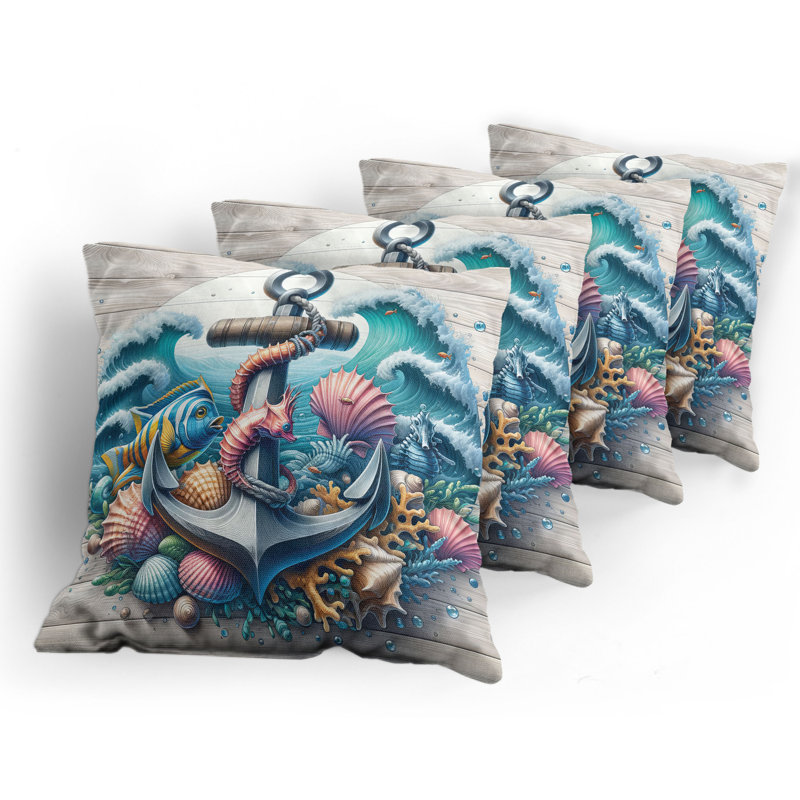 Fabric Reversible Throw Pillow, 18"H x 18"W