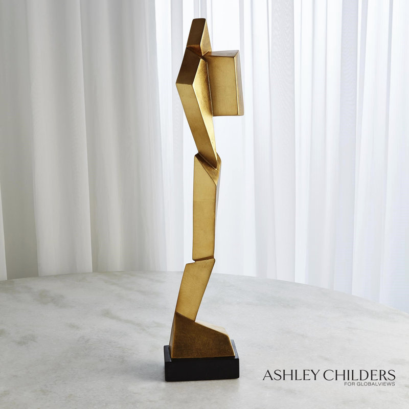 Facet Sculpture-Gold-Lg