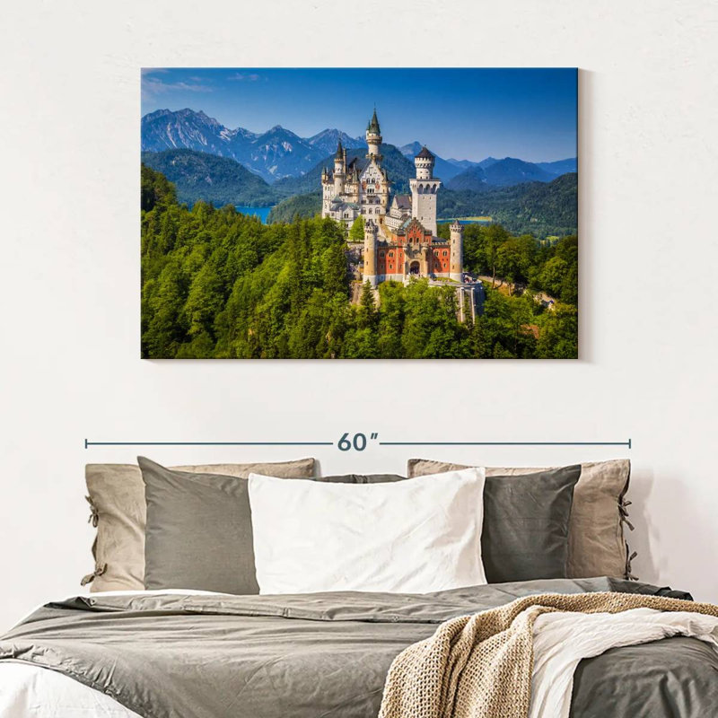 Lilie, château allemand de Neuschwanstein, H 32 po x l 48 po