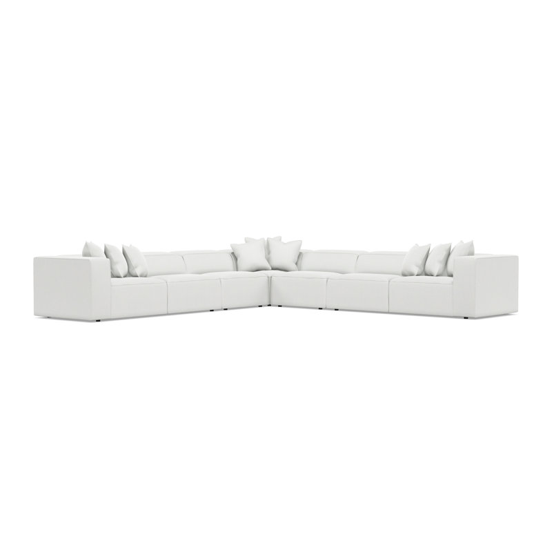 Bliss Sectional, 28" H x 160.5" W x 160.5" D, White Polyester Blend