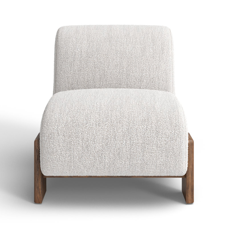 Chelsea Upholstered Slipper Chair, Ivory Polyester Blend