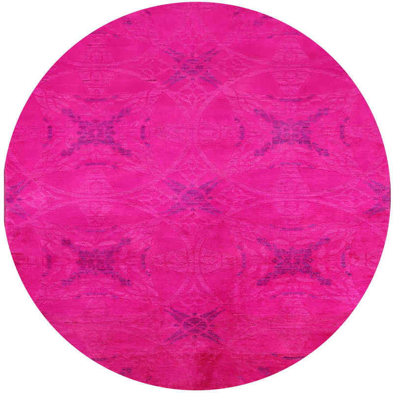 Tapis 100% moderne moderne 2721 lavable à la machine, Rond 8 pi
