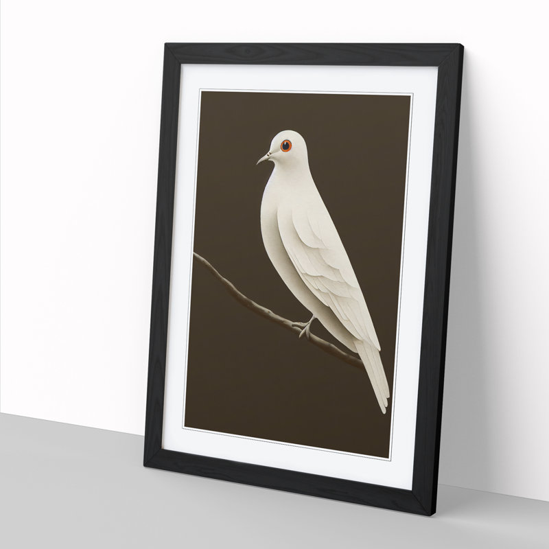 Ardi Dove Bird Resting - Wall Art, 64cm H x 46cm W x 2cm D, Oak