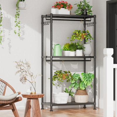 Garde-robe autoportante en métal à 3 couches réglable