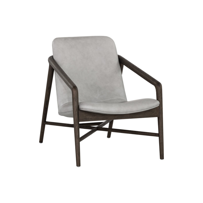 Lounge Chair, Gray Genuine Leather