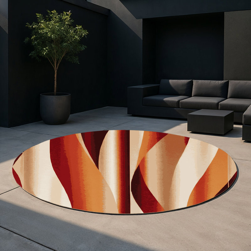 Vast Cascade Indoor And Outdoor Area Rug, Round 5'