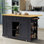 53.1"W Wood Kitchen Island with Drop Leaf, Kitchen Cart with Drawers, Cabinets, Spice Rack, Towel Bar, and Locking Wheels