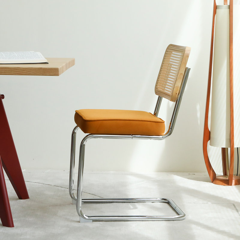 Ensemble de 2 chaises de salle à manger, chaises d'appoint en rotin, Orange