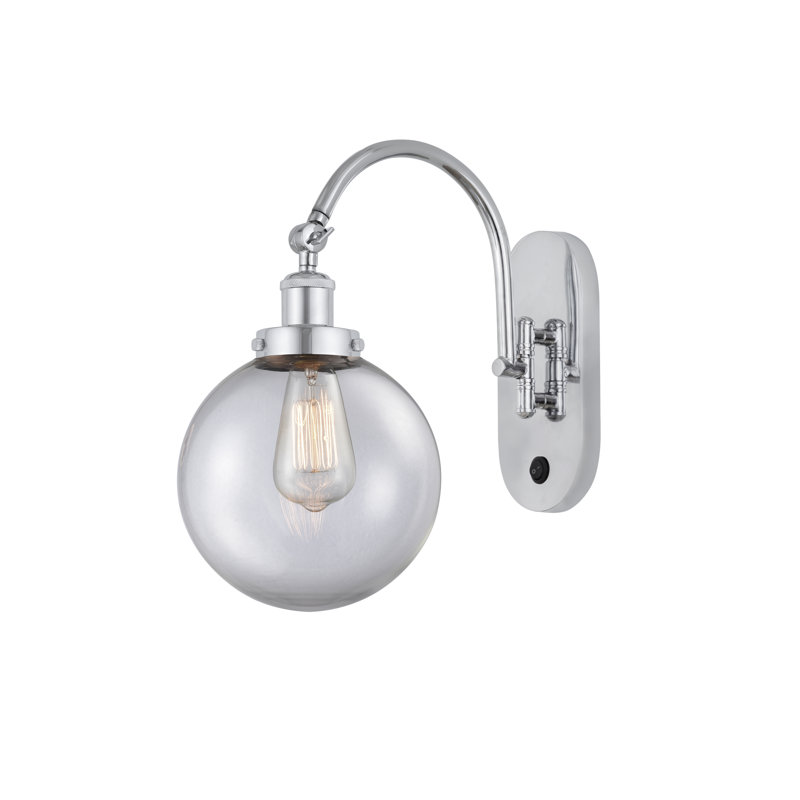 Shauna Swing Arm Sconce, LED, Clear, Polished Chrome