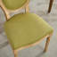 Chaise de salle à manger de style français à 2 pièces en lin olive avec dossier et structure en bois d'hévéa massif, rembourrage en mousse, hauteur de 37,4 po-1044745428