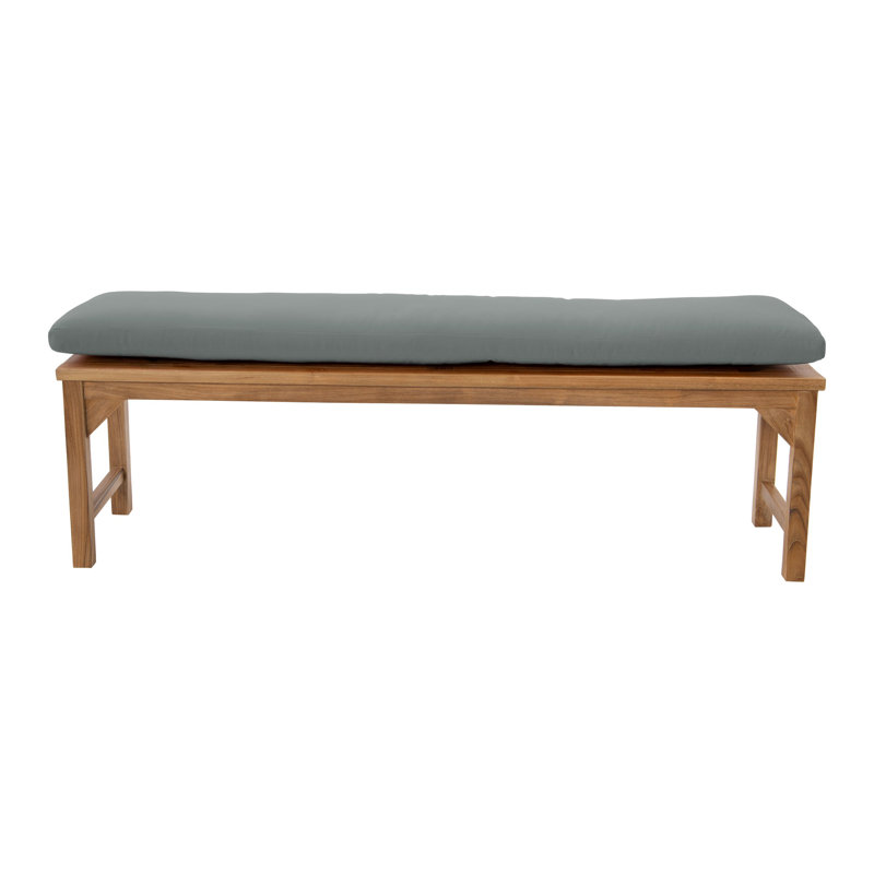 Banc de jardin en teck Velay, H 18 po x l 60 po x P 15,25 po, Gris anthracite