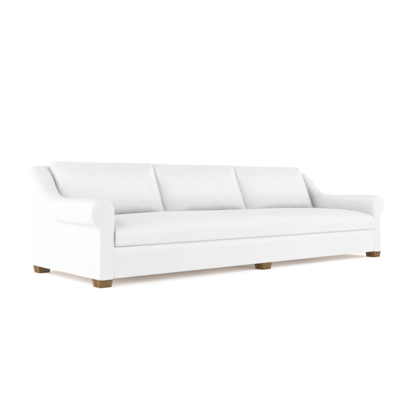 Canapé Thompson, H 32 po x l 120 po x P 46 po, Cuir rétro blanc, Naturel