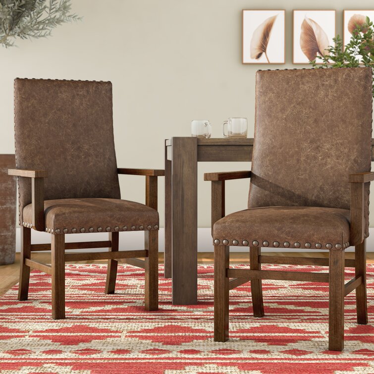 Carlsbad Dining Chair, Modern Rustic - Leather Fabric Mix