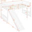 Lit mezzanine simple avec glissade et en bois massif blanc pour la construction