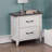 Two-Tone White/Gray Solid Wood 2-Drawer Bedroom Nightstand