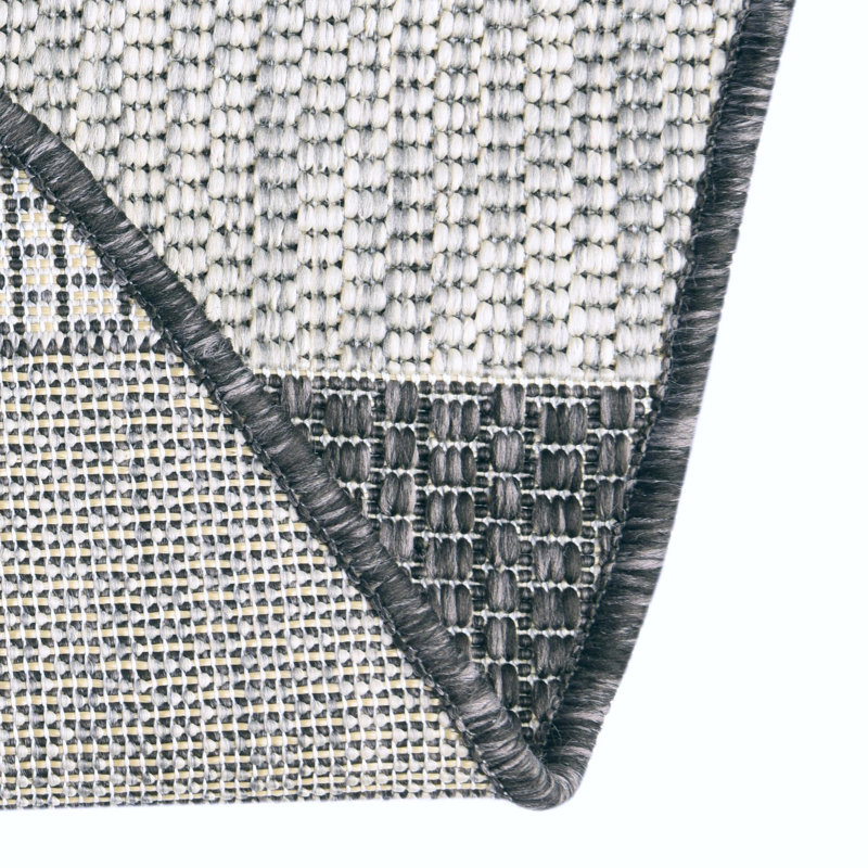Tapis rayé gris anthracite / gris Hay Bale, Rond 10 pi 8 po