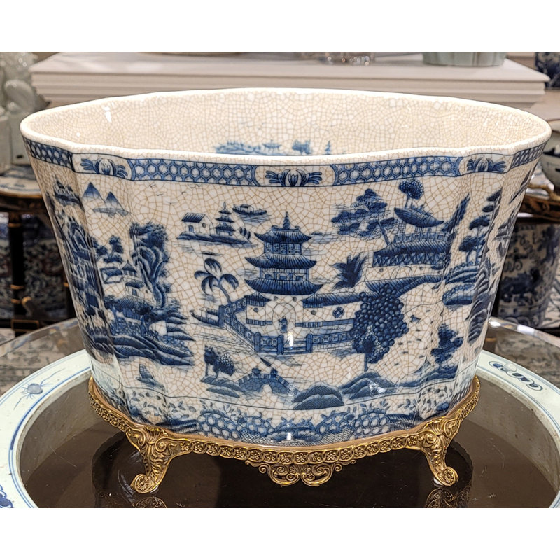 Blue Willow Handmade Planter