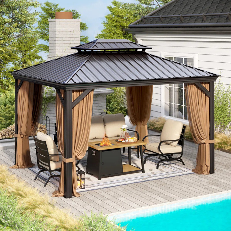 12 Ft. W X 10 Ft. D Aluminum Patio Gazebo
