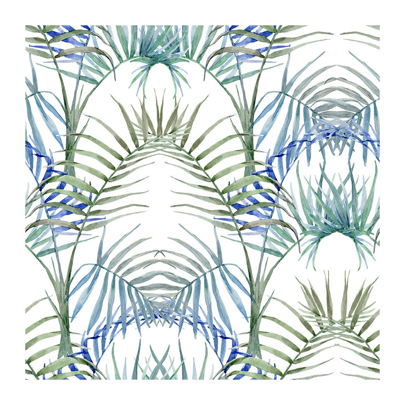 Brianah Matte Wallpaper Roll, Green/Blue/White, 250 x 104cm
